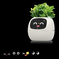 Pot de fleur intelligent Ai capteur d'arrosage automatique équipé contrôlé par application numérique animal de compagnie intérieur bureau bureau salon plastique Abs Pp