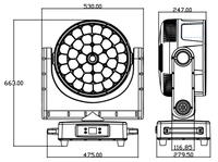 Projecteur LED mobile K25 Bee Eye IP65 étanche 37x40W RGBW 4-en-1 Zoom Beam Wash pour scène professionnelle
