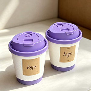 Vaso de Papel Desechable de Doble Pared con Impresión Personalizada para Llevar, 8oz 10oz 12oz 16oz, con Tapas para Bebidas Calientes - Product Image 1