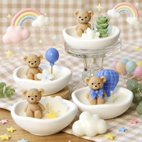 Bougie parfumée créative en forme d'ours en gypse pour décoration d'intérieur, mignonne, décorative, parfumée, cadeau de mariage