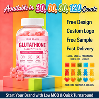 Gummies blanchissantes au glutathion végétaliennes sans sucre, marque privée, collagène pour l'éclat de la peau, 1000mg haute puissance, supplément anti-taches brunes
