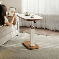 Table basse de salon moderne en cuir de selle, réglable en hauteur, légère, écologique et mobile, vente en gros d'usine