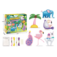 Kit de couture en feutre DIY 6 pièces, personnages d'animaux tropicaux, fabrication de peluches à coudre à la main, jouet artistique éducatif pour enfants, cadeau