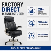 Chaise de bureau ergonomique traditionnelle de direction, grande taille, dossier haut, pour bureau à domicile, avec accoudoirs relevables et commande par câble