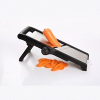 Mandoline manuelle réglable en acier inoxydable pour légumes, trancheuse et hachoir avec système de sécurité et support