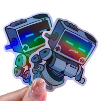 Autocollants imperméables découpés à l'emporte-pièce imprimés personnalisés Offre Spéciale holographiques avec des formes de jeux vidéo rétro pour Nostalgic Gamer Merch