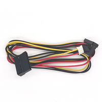 Listo para enviar 50CM PH2.0 4 pines a 2 IDE SATA 15 pines HDD Cable adaptador de corriente con chaqueta de PVC trenzada para computadora