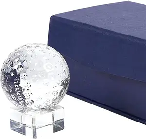 Honor of cristal golf troféu, esportes award troféu pequeno cristal óptico golfe bola troféu com base separável suporte 2 polegadas