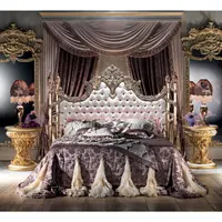 Royal Luxury Italian Classic Palace Furniture with Brass Headboard