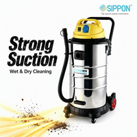 Aspirateur industriel humide et sec haute puissance 50L, portable, en acier inoxydable, pour chantier, atelier, hôtel