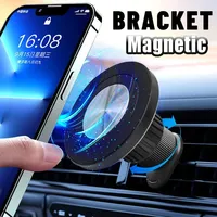 Support de voiture universel ABS MagSafe avec base à rotule de 17 mm, support magnétique GPS, support de téléphone stable et portable, boîte de rangement mobile