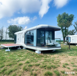 Capsule spatiale de camping de luxe Cabine préfabriquée Déménagement en verre Maison préfabriquée moderne <span class=keywords><strong>Tourisme</strong></span> Maison mobile chez l'habitant Maison préfabriquée en conteneur - Product Image 3