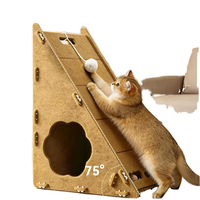 Neues Dreieckiges Filz-Weihnachts-Katzennest Geeignet für Alle Jahreszeiten Abnehmbar Waschbar Halbgeschlossenes Kratzbrett Langlebig