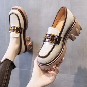 2025 Women's PU Leather Loafers High Quality Slip-On <strong>Pumps</strong> for Spring/Summer New Fashion Casual High Women's Shoes - Product Image 4