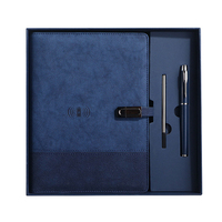 Unidad Flash USB de Carga Rápida, Carga Inalámbrica, Libreta para Reuniones de Negocios, Set de Regalo en Caja