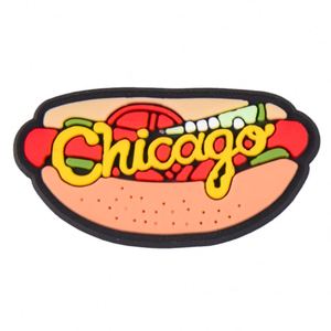 Abalorios para Zapatos con Diseño de Bandera de <span class=keywords><strong>Chicago</strong></span> y Frutas, Decoración para Zapatos Tipo Clog, Abalorios para Clogs con Diseño de <span class=keywords><strong>Pizza</strong></span> de <span class=keywords><strong>Chicago</strong></span>, Venta al por Mayor - Product Image 5