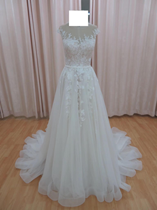 Vải ren lưới Pháp trắng mới với <span class=keywords><strong>sequin</strong></span> và thêu đính cườm chống nước & thoáng khí rất nhẹ cho đám cưới - Product Image 5