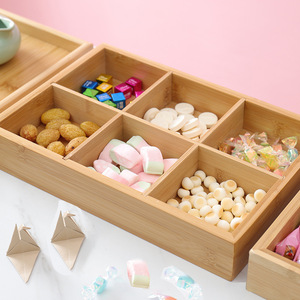 Bamboo <b>tray</b> for snacks and dried fruits, six-compartment pastry, snack, and <b>tea</b> <b>tray</b>, for storing <b>tea</b> and fruit around the - Product Image 1