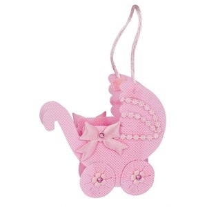 Tessuto per passeggino Favor in rosa per decorazioni per neonati e bambini - Product Image 1
