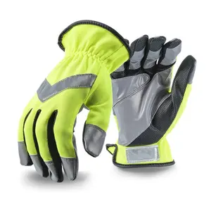 Wholesale safety traffic gloves with hi vis reflective tape Traffic Control Reflective Gloves