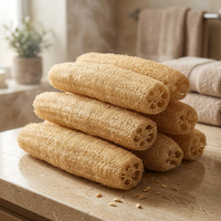 Éponge naturelle en loofah à forte absorption d'eau, chiffon de nettoyage pour la vaisselle et les casseroles, tampon à récurer polyvalent, serviette de nettoyage ménagère