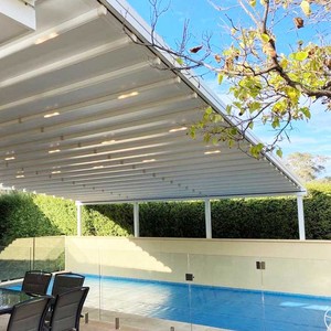 Toldo de sombra plegable retráctil de energía para exteriores de nuevo estilo, toldo de cubierta de piscina <span class=keywords><strong>Solar</strong></span> automático - Product Image 2