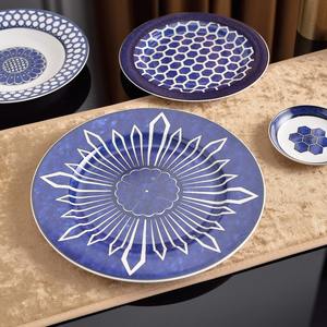 Juego de cena de porcelana de lujo azul nórdico ecológico de 32 piezas para decoración del hogar - Product Image 5