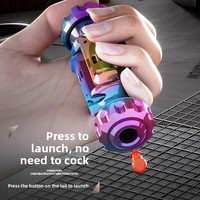 Fidget Spinner Créatif en Métal Effet Pistolet avec Coque Éjectable, Jouet Anti-Stress pour Adultes et Enfants, Jouet Lanceur Pistolet Cadeau