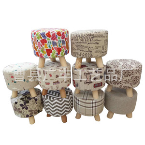 Tabouret à chaussures en bois massif 30x30x30 cm, empilable, style scandinave moderne, pouf pour adulte - Product Image 4