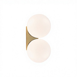 Nordic Modern Scandinavian Glass <b>Ball</b> Wall Lamp <b>LED</b> Iron Home Bedroom Bedside Restaurant Balcony Corridor Personalized Features - Product Image 2