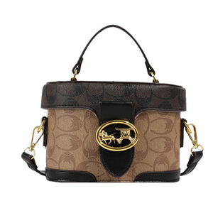 กระเป๋าสะพายทรงสี่เหลี่ยมสไตล์เรโทรสุดหรูสำหรับผู้หญิง กระเป๋าอเนกประสงค์สำหรับใส่เครื่องสำอางบุ PU พร้อมหูหิ้ว - Product Image 2