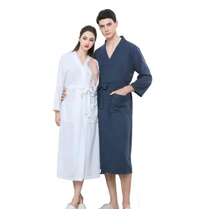 Sunhome Factory Direct High Quality Waterproof Salon Bathrobe Japanese Bathrobe Waffle Unisex Robe