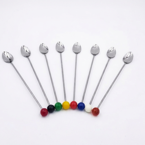 Premium Stainless Steel Cocktail Stirrers With Colorful Beaded Handles <b>Bar</b> <b>Tools</b> For Cocktail Mixing Modern Design Reusable - Product Image 1