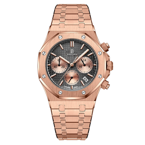 สายนาฬิกาข้อมือสแตนเลสกันน้ำ BARRY POLO รุ่นขายดี สีน้ำตาล OEM สีโรสโกลด์ แฟชั่น ควอตซ์ นาฬิกาหรู กระจก - Product Image 2