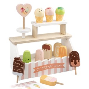 ร้านขายไอศกรีมจำลอง ของเล่นเด็ก บ้านไม้ ชุดครัว ของเล่นเสริมพัฒนาการ พร้อมชุดน้ำชายามบ่าย - Product Image 2