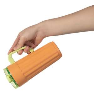 Taza termo japonesa Coreana de acero inoxidable 304, DISEÑO DE DOBLE BOCA para beber, patrón Vertical de pajita a prueba de fugas - Product Image 2