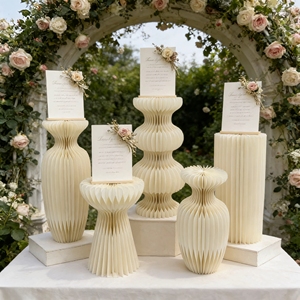 ขาตั้งกระดาษทรงกระบอกสไตล์อาร์ตเดโคสำหรับจัดแสดงสินค้าและตกแต่งบ้าน ขายส่ง - Product Image 3