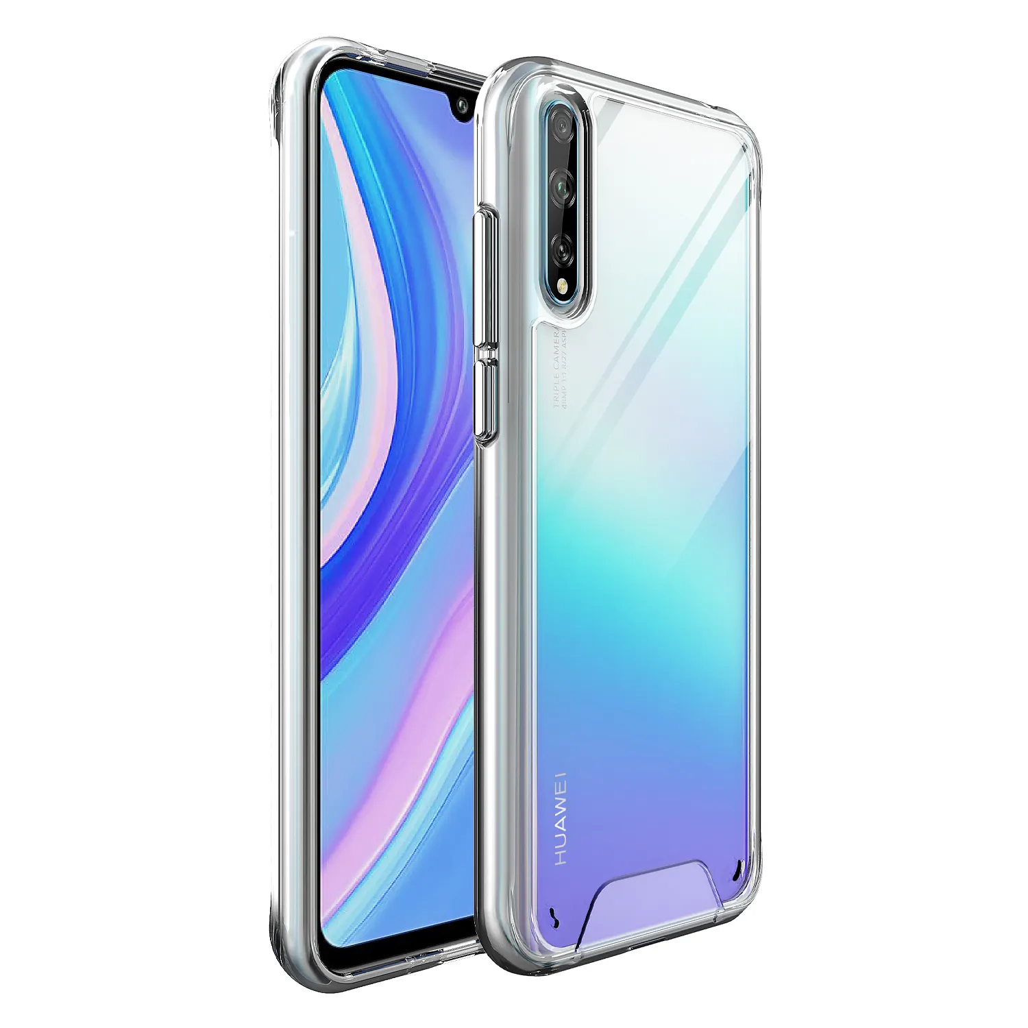 Newest Anti-scartch TPU PC Transparent Slim Cell Mobile Phone Back Cover Case Full Protection Shell For Huawei Y8P Y9S