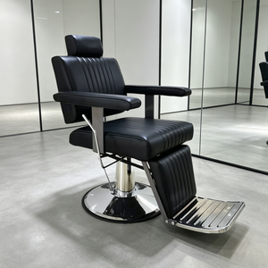 Sillón de Barbería Hidráulico Reclinable de Cuero Sintético, Portátil, Giratorio 360 Grados, Altura Ajustable, para Salón Comercial - Product Image 6