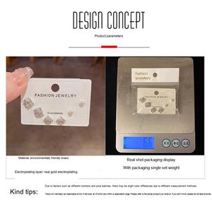 Resoul Conjunto de Pendientes Geométricos Laco Perola Bañados en Oro, Bisutería de <span class=keywords><strong>Moda</strong></span> para Mujer, Venta al por Mayor - Product Image 5