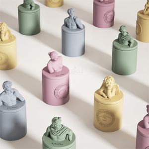 UOBOBO 16 oz escultura griega alta calidad cemento vela taza portavelas mecha perfumada cementado vela tarro - Product Image 4