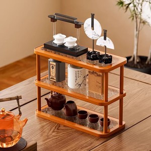 Retro-style <b>desktop</b> <b>shelf</b> for tea tables, coffee tables, cup holders, and home use, suitable for entryways, key racks, and - Product Image 3