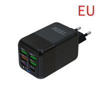 Chargeur rapide universel 40W GaN à double port A+C, multi-protocoles, pour ordinateur portable et téléphone portable, avec 3 prises EU, US, UK pour les voyages