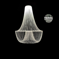 Lustre créatif en acrylique LED avec bougies perlées, télécommande AC, décorations pour mariage et fêtes
