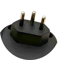 Prise murale standard brésilienne SUZHERM, 3 prises en ligne droite, type 2U2C, 220-250V, coque ignifuge