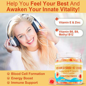 OEM vitamina D3 K2 riempite di gummie con vitamina <span class=keywords><strong>B</strong></span> complesso metil B12, B9, B6 vitamina E E zinco MCT olio supporta la forza dei denti ossei - Product Image 5
