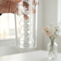 Verre à double paroi en borosilicate, gobelet à boisson transparent créatif en forme de coupe, 330 ml, design moderne minimaliste, cadeau