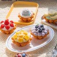 Cera de Soja Hecha a Mano Ecológica Croissant Tarta Postre Pastel Vela Perfumada Aromaterapia Afrutada