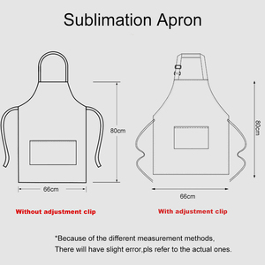 Topjlh 승화 사용자 정의 로고 주방 앞치마 청소 다기능 홈 요리사 주머니와 옷 베이킹 성인 도매 - Product Image 2