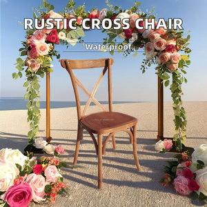 صليب خشبي ريفي فرنسي صلب بسعر الجملة حدث زفاف خارجي قابل للتكديس من أجل حفلات الفنادق - Product Image 2